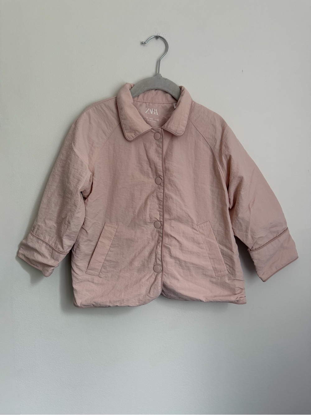 Zara Kids Soft Pink Quilted Button-Front Jacket (Size 3)